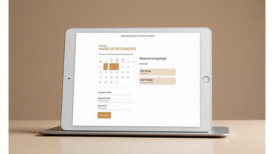 Online reservation form interface for Maple Hearth Eatery, showing guest details and date selection
