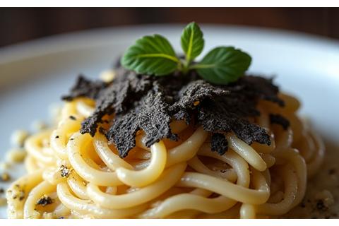 Winter dish with black truffles and delicate sauce.