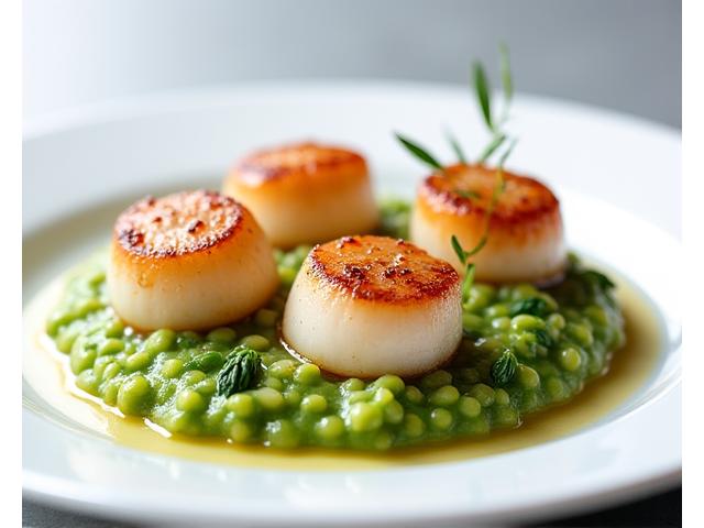 Pan-Seared Scallops with Asparagus Risotto