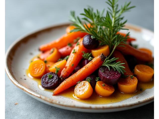 Roasted Root Vegetable Salad with Maple Vinaigrette